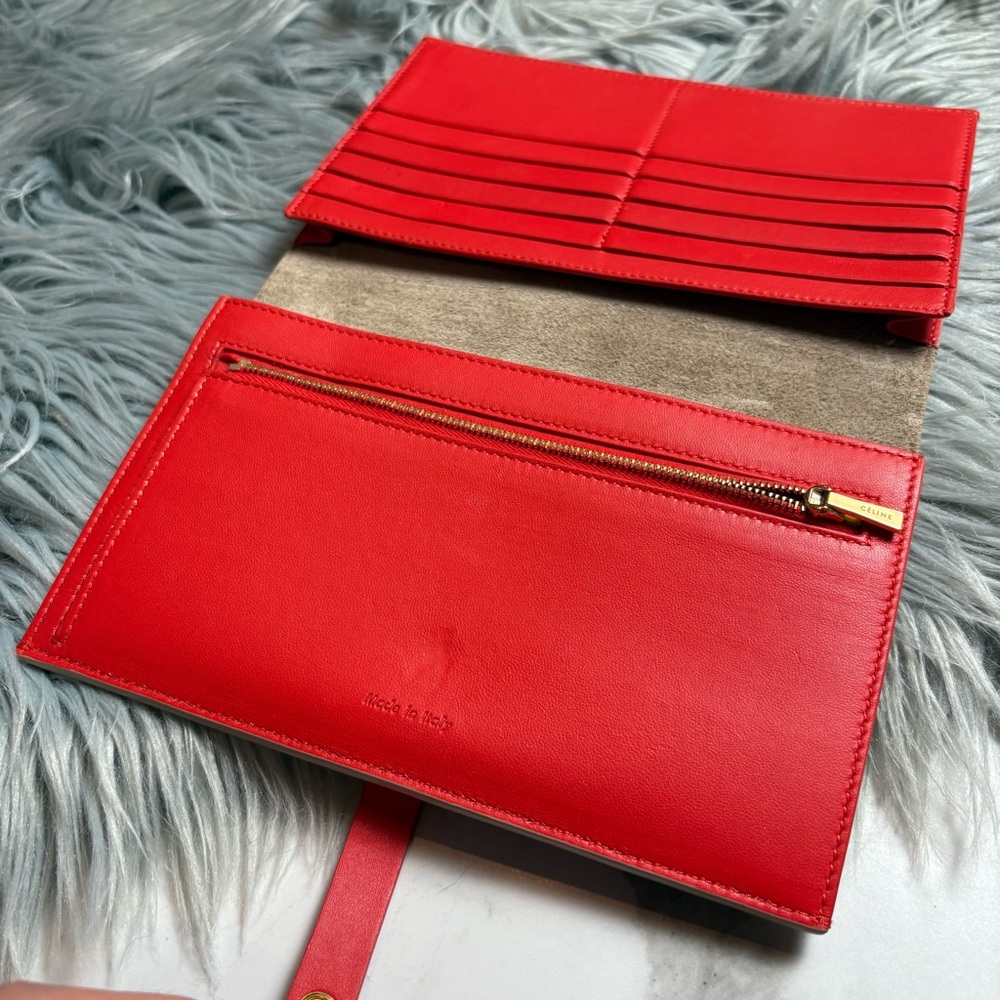 Celine strap wallet multifunction in bicolor gold hw- large - Picture 12 of 16